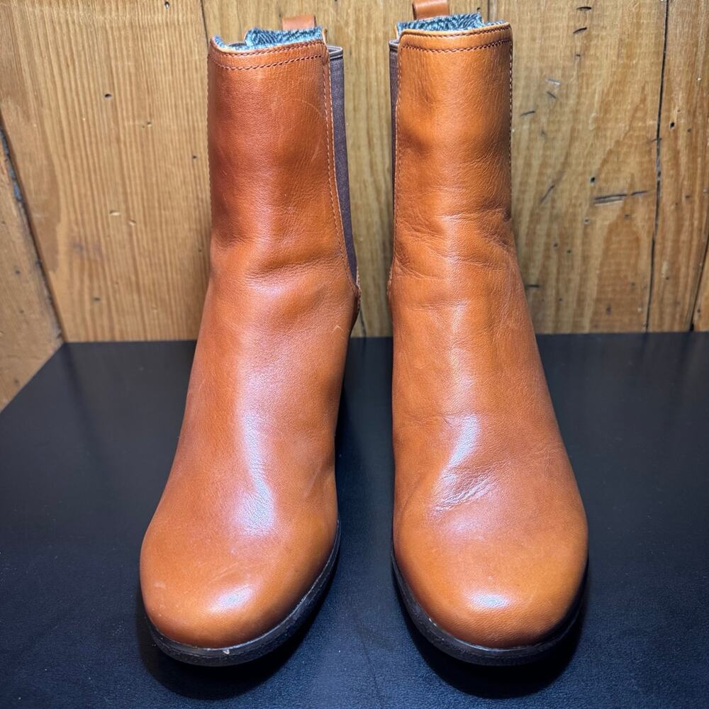 UGG Dupre Chestnut Leather Wedge Boots Women’s Size 9 - Picture 2 of 9